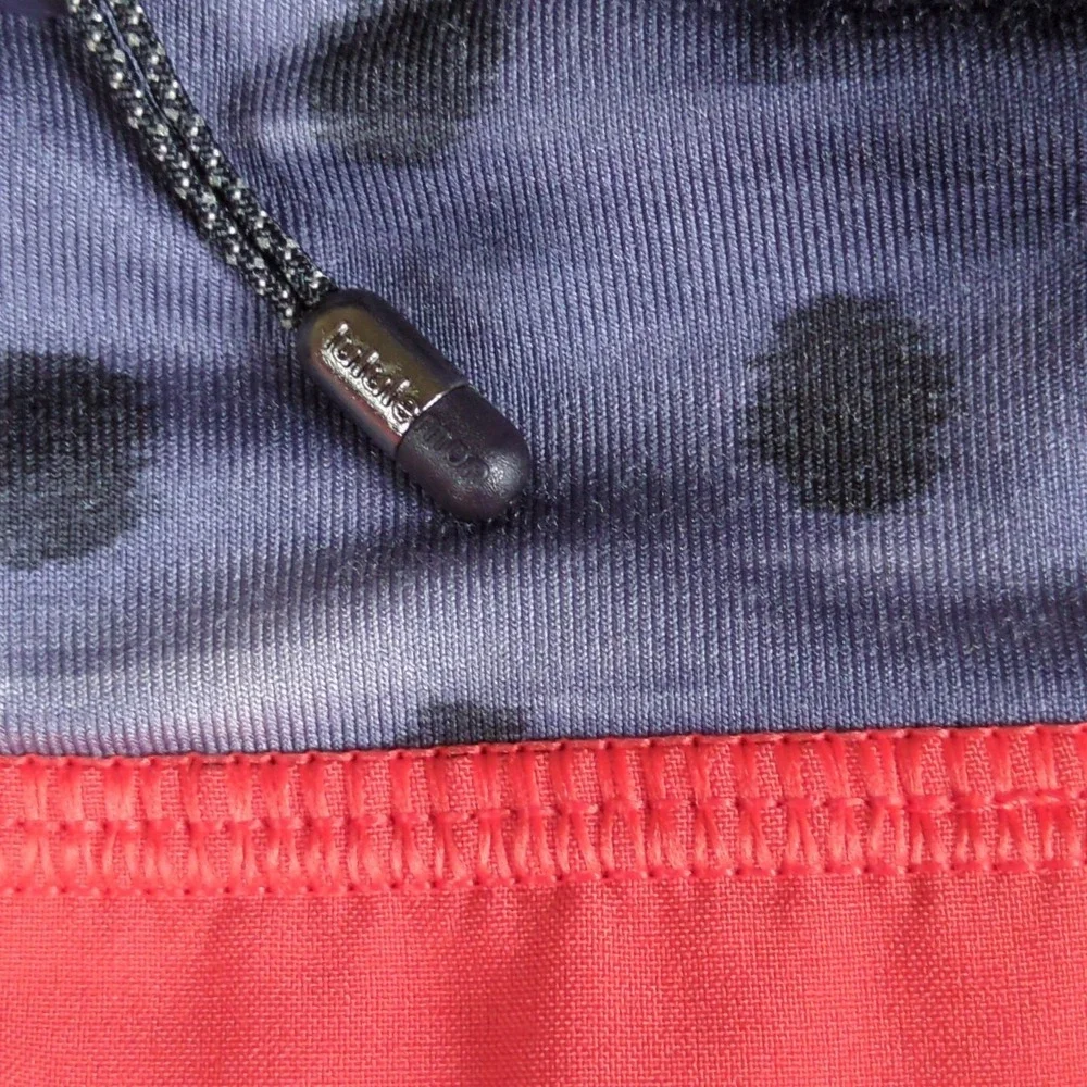 Lululemon Speed Up Shorts Womens 4 Orange Polka Dot Waistband 3